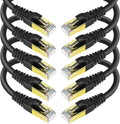 CAT 8 Ethernet Cable Shielded SFTP Internet Network Patch Cord, Heavy Duty High Speed LAN Cables w Gold Plated RJ45 Connector Professional for Router, Modem, Gaming, Xbox (6 Feet, 10 Pack Black)