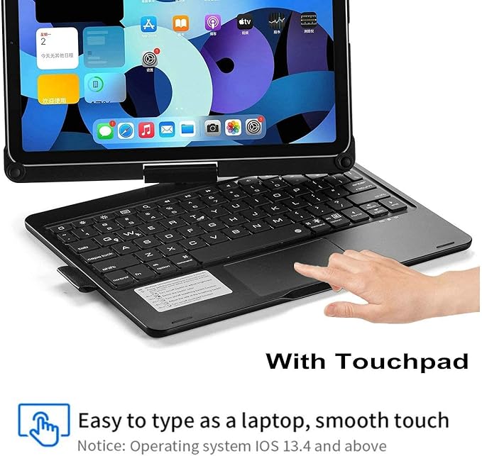 Keyboard case for iPad Mini 7 A17 Pro/Mini 6 Rotating,Touchpad Keyboard Case for iPad Mini 7th/6th Generation 8.3-inch with Trackpad Backlight Rotatable, Black