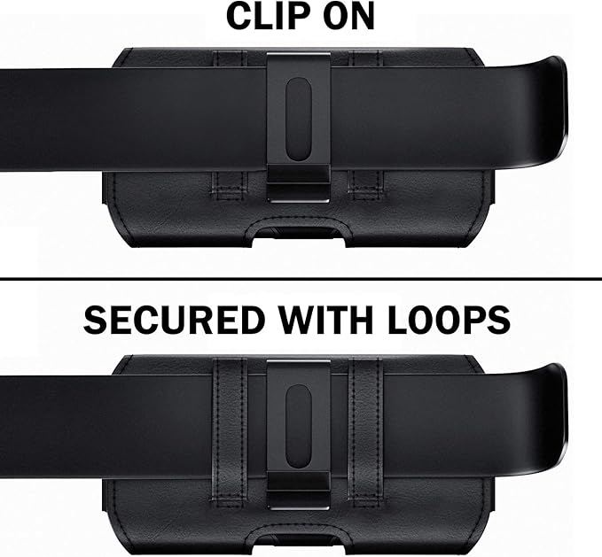 DeBin Case for Galaxy S25 S24 5G S23, S22, S21, S20, S10, S9, A10e, A01, Note 10, Cell Phone Belt Holster Clip Pouch Holder Cover (Fits Samsung with Case on) Black