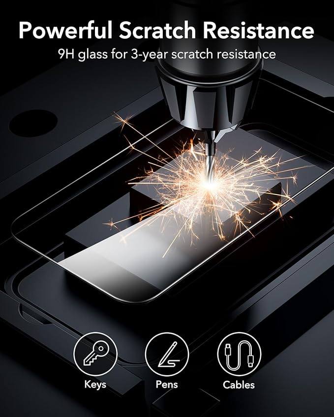 ESR 3 Pack for iPhone 16 /iPhone 15 Screen Protector, [9H Hardness] [Military Grade Shatterproof] Full Coverage Tempered Glass Film with Flawless Fit Tray, HD Clear, Scratch Resistant