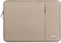 MOSISO Laptop Case 13.3 inch, 13-13.3 inch Laptop Sleeve Compatible with MacBook Air/Pro 13 / Pro 14, HP Dell ASUS Lenovo Notebook, Polyester Vertical Computer Sleeve Bag with Pocket, Taupe Brown