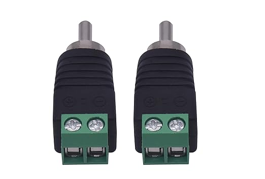 RCA Plugs for Speaker Wire, RCA to AV Screw Terminal Connector, Phono RCA Male Plug Solderless Converter Audio/Video Speaker Wire Connectors Solderless Adapter(12 Pack)
