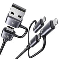 240W Multi Charging Cable, 6.6ft 6-in-1 USB C Cable Fast Charging Cords with USB-C/A Ports to IP/Type C/Micro Connectors for Pad/Cell Phones/Tablets/Laptop