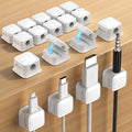 18 Pack Magnetic Cord Organizer Holder,Strong Adhesive Desk Cable Management Easy Open,Organize Phone Charging Cords Wire Holder Organizer Neatly for Home,Office,Car,Desk,Nightstand-White