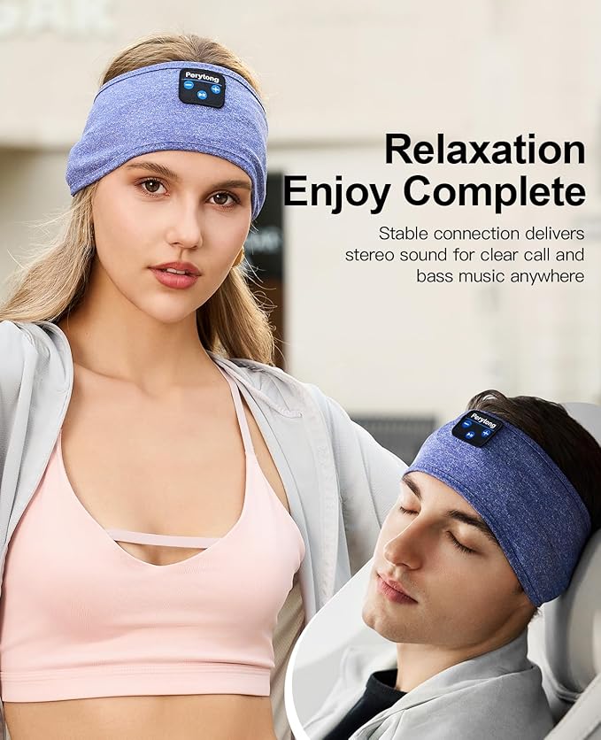 Perytong Sleep Headphones, Bluetooth Sports Headband Headphones with Ultra-Thin HD Stereo Speakers Perfect for Sleeping,Workout,Jogging,Yoga,Insomnia, Air Travel, Meditation