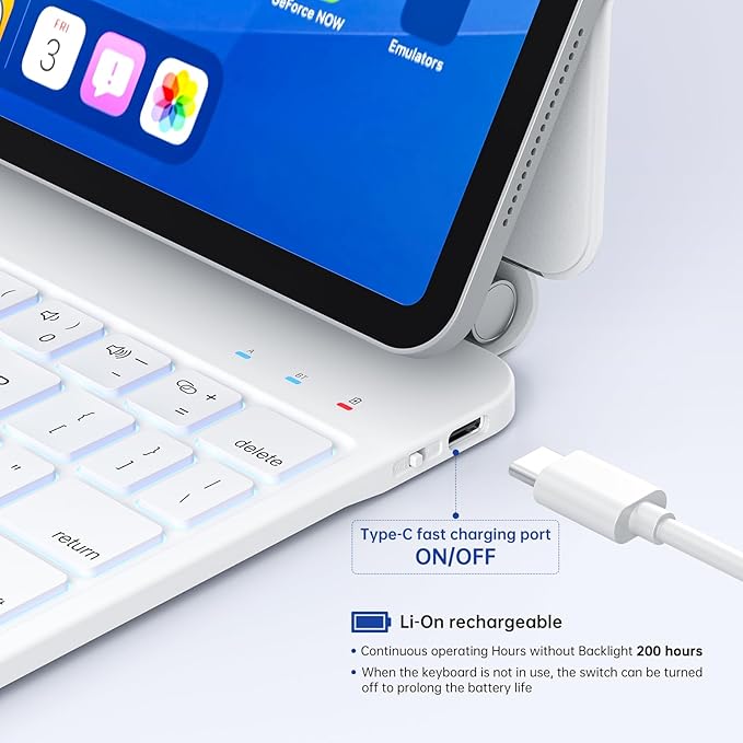 Keyboard Case with Stylus Pen for ipad Air 11-inch (M3 2025,M2 2024)iPad Pro11 in(1st/2nd/3rd/4th Generation) Magic-Style Magnetic Keyboard Case,Multi-Touch Trackpad 10.9” iPad Air 4th/5th Gen.(white)