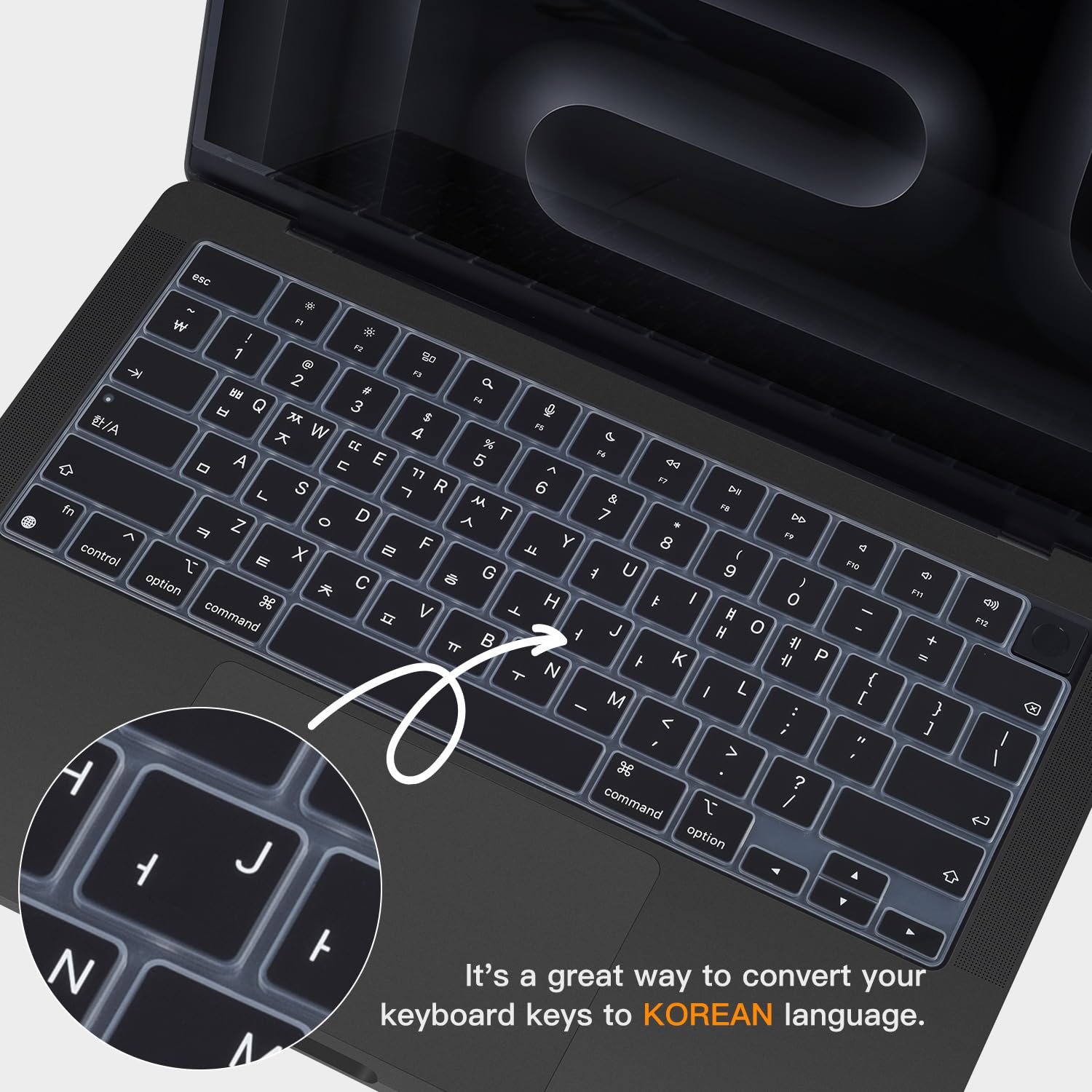 Korean Silicone Keyboard Cover Skin for 2026 2025 14.2 inch Apple MacBook Pro 14 A3426 A3427 A3434 A3112 A3401 A3185 A2992 A2918 A2442 / Pro 16 A3428 A3429 A3403 A3186 with M5-M1 Pro Max Chip - Black