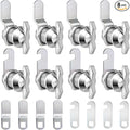 Thumb Operated Offset Cam Locks, 3/8", 5/8", 7/8" Keyless Cabinet Locks for RV Storage Doors, Camper Compartments, Mailbox Drawers, Zinc Alloy Rustproof Latch with Straight & Bent Locking Arms, 8-Set