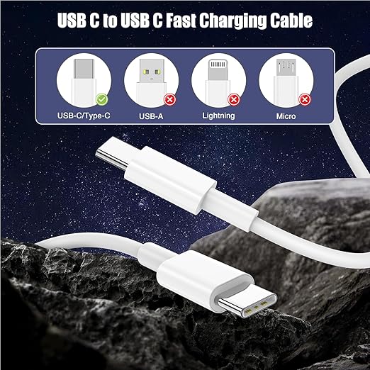 3-Pack [3.3FT+6.6FT+6.6FT] 60W USB C to USB C Cable, Type C to Type C Cable,Fast Charging Cable for iPhone 16 15 Pro Plus Pro Max，for Galaxy S24 S23, for iPad Pro/Air, for MacBook Pro/Air and More