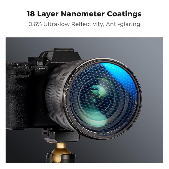 K&F CONCEPT 58mm Star Filters Kit (3pcs) 4 Points 6 Points 8 Points Cross Screen Starburst Filters Set -18 Layer Coating Ultra Slim Optical Glass Camera Lens Filter with 3 Cleaning Cloth