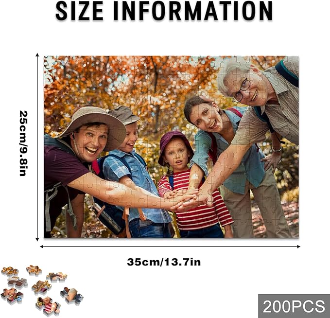 Custom Puzzle, Personalized Puzzle for Photos, Customized Puzzle 120/200/300/500/1000/1500 Pieces for Family, Christmas, Pet, Birthday, Wedding Gift
