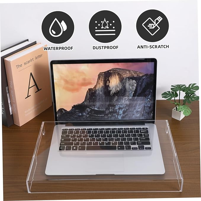 DOITOOL Clear Acrylic Keyboard Cover Protector, 15.6 in Laptop Keyboard Cover Mechanical Laptop Protector Cats from Touching Keyboard,15.7x10.4x1.6in