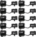 HJ Garden 10pcs Wire Cover Round Cable Wire Strain Relief Bush Grommet Round Strain Relief Bushing Electric Cable Protection Cord Buckle, Black