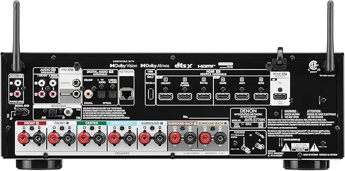 Denon AVR-S770H 7.2ch 8K Smart AV Receiver with Voice Control and DTS:X with 6 Year Amber Protection Plan (2023)