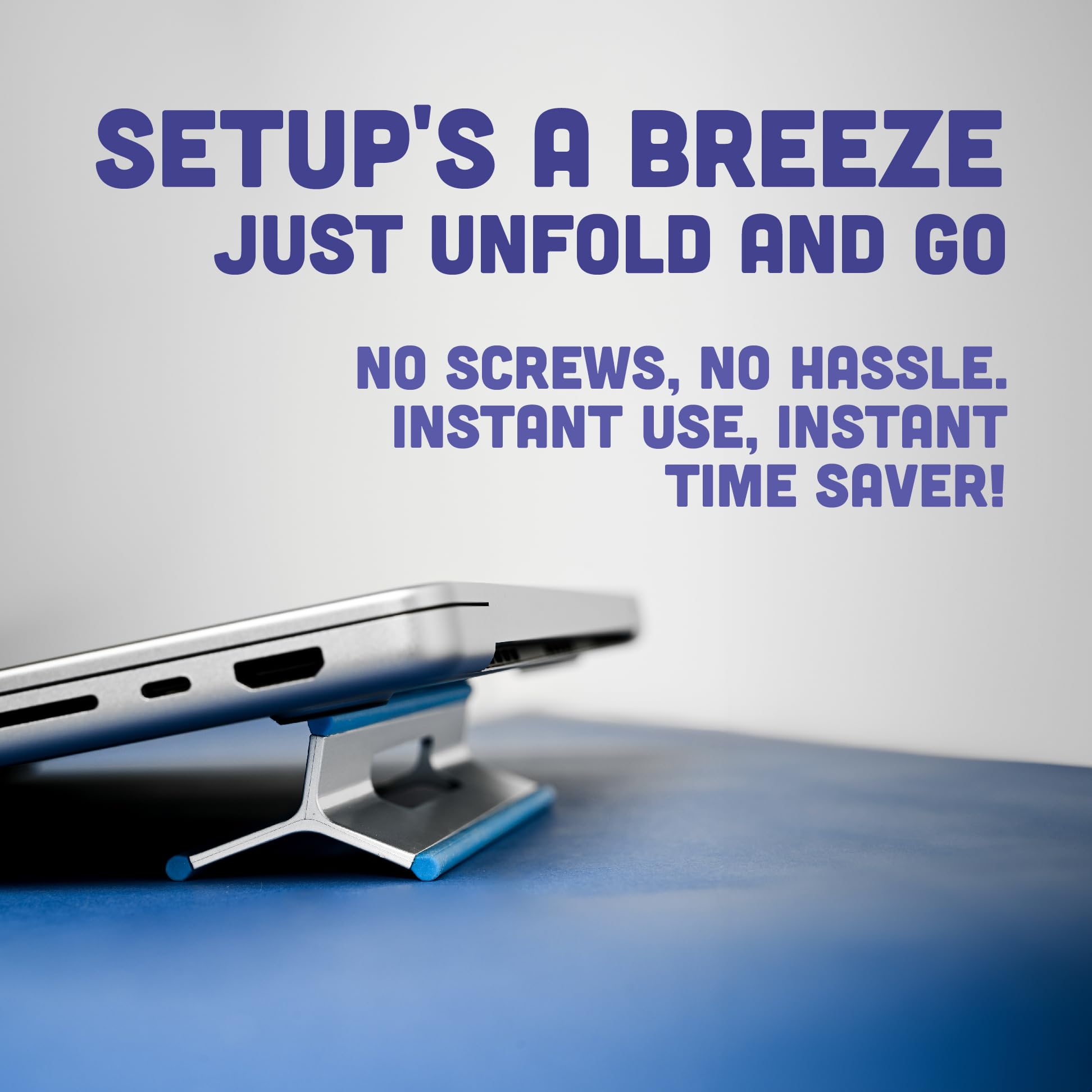 Steepy (2 Pack) - Portable Electronic Device Stand - Lightweight Laptop Stand for Laptops, Smartphones, Tablets, Projectors - Recycled Plastic - Posture Perfection - Cooling Ventilation - Blue Ocean