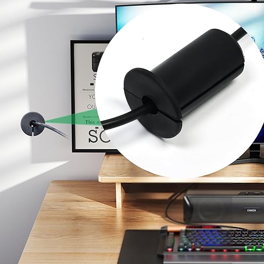 2pc Starlink Cable Grommet 1" Silicone Waterproof Wall Hole Pass Through Split Cable Bushings for TV Wire Ethernet Cord, Starlink Cable Routing Kit Accessories, 38mm/1.5" Ht, Black