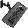 Keyboard Tray Wall Mount,Sit-Stand 26 Inch Keyboard and Mouse Stand,Height Adjustable Typing Platform,360 Degree Rotation, Holds up to 19.8 lbs, Black