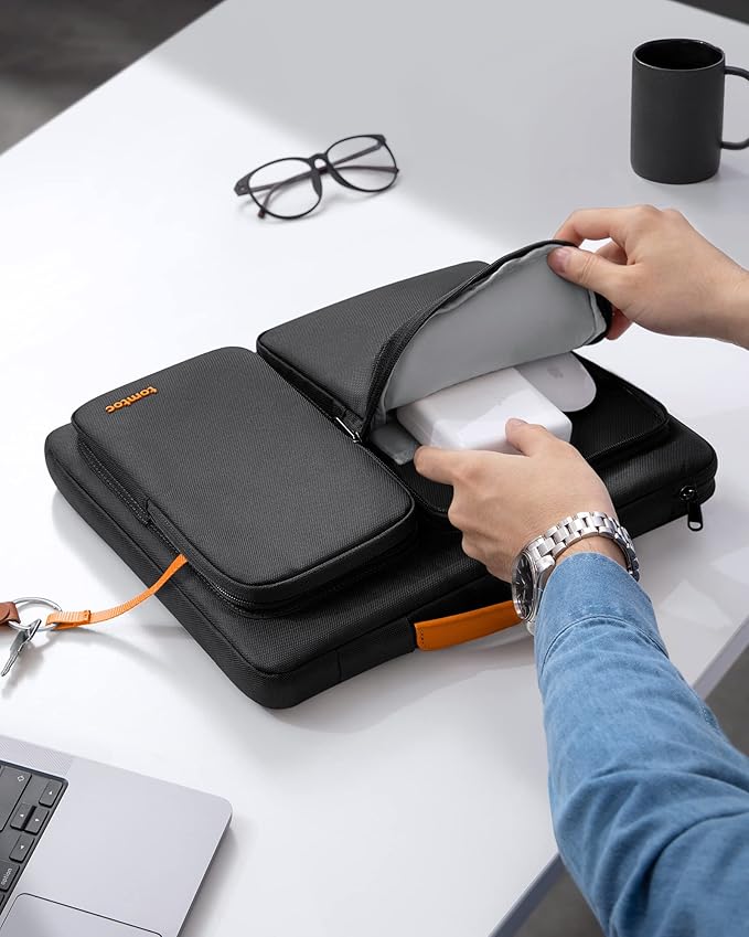 tomtoc 360 Protective Laptop Sleeve for 15-inch 2025 New MacBook Air M4/A3241, M3/A3114, M2/A2941, 15 Inch Surface Laptop 7/6/5, Dell XPS 15 Plus, Water-Resistant Accessory Bag Case