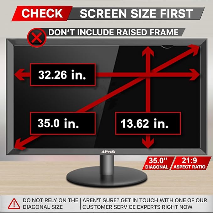 35 Inch Privacy Screen Filter for 21:9 Curved Ultrawide Monitor | Privacy Shield | Anti Glare | Anti-Blue Light | Eye Protection | Anti Spy | Computer Security Private Filter Protector
