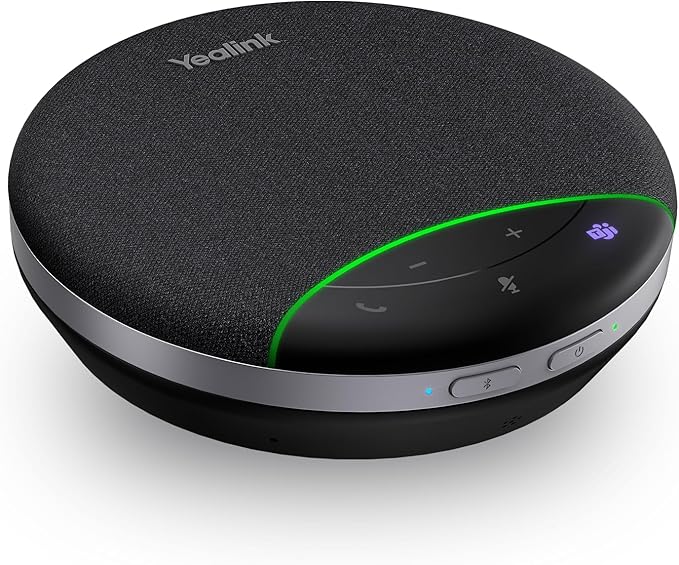 Yealink SP92 Bluetooth Speakerphone USB Conference Speakers and Microphone Teams Certified Full-Duplex Noise Reduction 360° Audio Pickup for Small Meeting Room