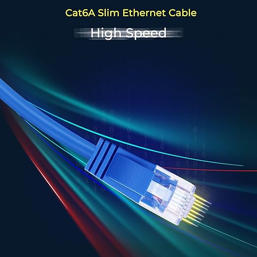 Rapink Cat6a 5ft Ethernet Cables (10 Pack) - Slim, 10G Support, Snagless, Flexible with Gold Plated Connectors