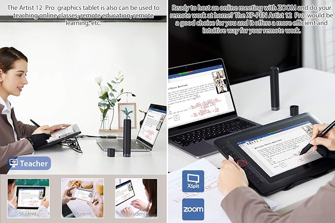 XPPen Artist12 Pro 11.6" Drawing Tablet with Screen Pen Display Full-Laminated Graphics Tablet with Tilt Function Battery-Free Stylus and 8 Shortcut Keys(8192 Levels Pen Pressure and 72% NTSC)