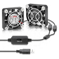 2Pack Wathai 40mm x 10mm Mini USB Fan with Speed Control 5V Small Computer USB Fans for Welding Helmet, Aquarium, Terrarium, Camera, VR Receiver DVR PlayStation Xbox Computer Cabinet Cooling