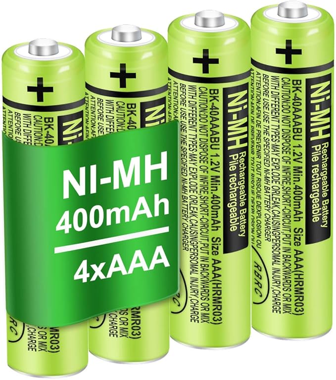 4 Pack BK-40AAABU Ni-MH AAA Rechargeable Battery for Panasonic,1.2v 400mah Rechargeable AAA Batteries Panasonic Cordless Phones, Electronics,Remote Controls