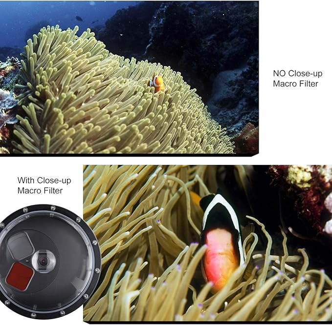 Dome Port for GoPro Hero 13 12 11 10 9 Black, Dome Port Lens with Waterproof Housing Case, Trigger, Floating Hand Grip, Built-in Switchable Red Filter and 10x Macro Filter