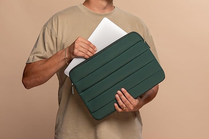 ANECDOTE Laptop Case 15-16 Inch – A Perfect Laptop Sleeve - Compatible with MacBook Air/Pro 15 inch M3 M2 M1 Chip Pro Max 2023-2021 – Fits well, Made of 100% Nylon with Aesthetic Design (Forest Green)