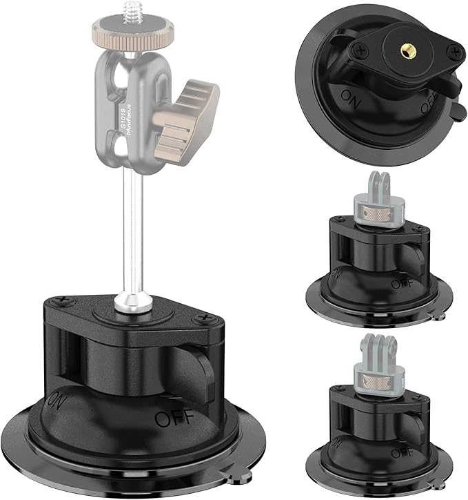 Suction Cup Mount, Windshield Suction Mount Bracket, Single Suction Base with 1/4" Female Threaded for Magic Arm Gopro Adapter