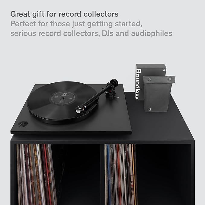 Boundless Audio Vinyl Record Cleaning Kit - 5-in-1 Vinyl Cleaning Kit Includes Velvet Record Brush, Stylus Cleaner, Cleaner Solution, Nylon Brush & Storage Bag