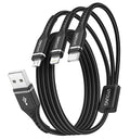 Multi Charging Cable 2Pack 4FT, 3 in 1 Charger Cable Braided Universal Phone Charging Cord with Lightning/Type C/Micro USB Ends, Multiple USB Cable for iPhone/Samsung/Google Cell Phones and More