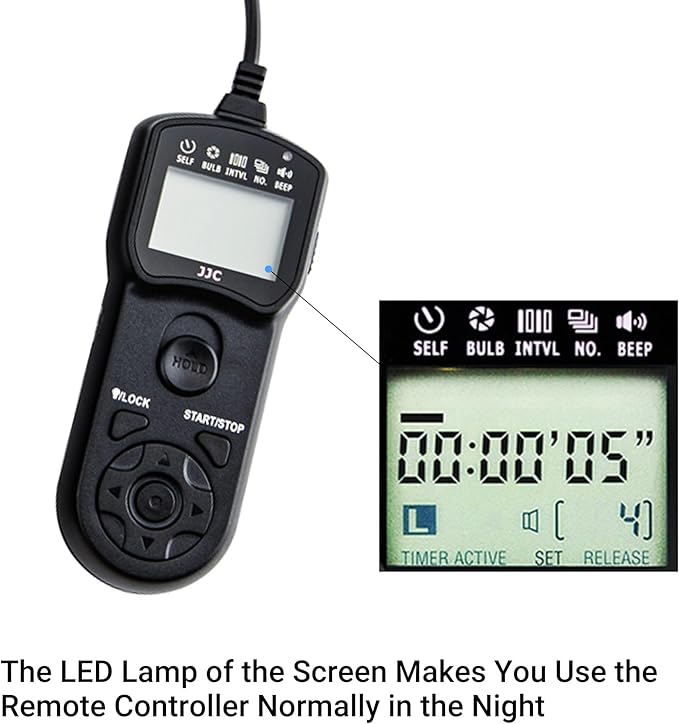 JJC Intervalometer Timer Remote Shutter Release Time Lapse for Nikon D750 D780 Z7 Z7II Z6 Z6II Z6III Z5 P1100 D7200 D7500 D7100 D7000 D5600 D5500 D5300 D5200 D5100 D3300 D3200 D610 D600 & More Camera