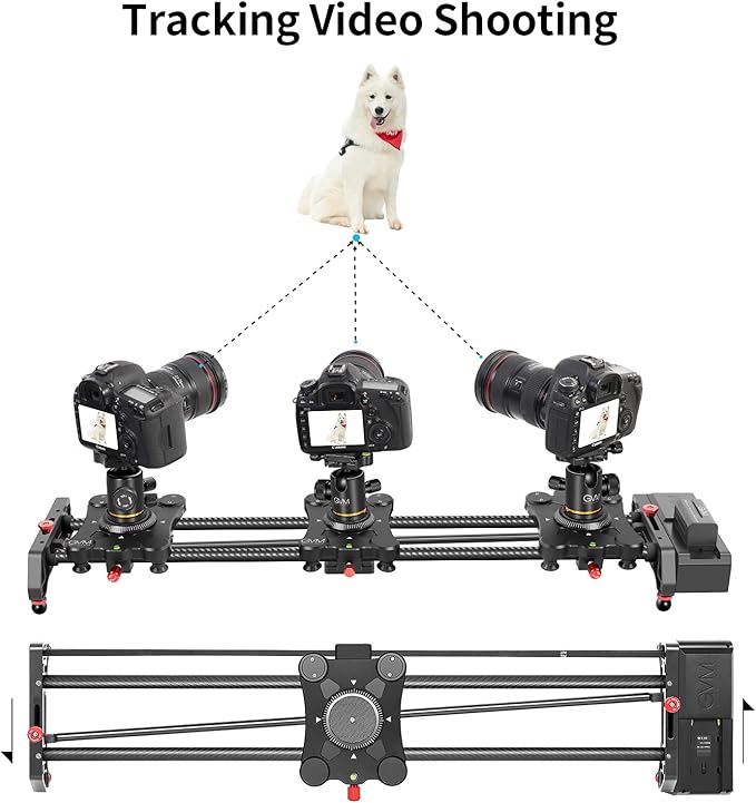 GVM Motorized Camera Slider,31" Wireless Carbon Fiber Dolly Rail Camera Slider with APP Control, Motorized Time Lapse and Video Shot Follow Focus Shot and 120 Degree Panoramic Shooting