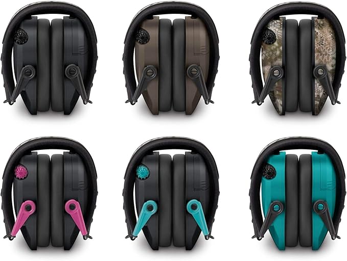 Walker's Razor Slim Ultra Low Profile Compact Design Adjustable Range Shooting Hunting Hearing Protection Electronic Earmuffs
