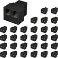 Uvital RJ12 6P6C 3 Female Telephone Line Splitters, Phone Jack Splitter, Telephone Landline Cable Connector and Separator(Black, 30 Pack)