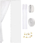 Magnetic Screen Door - Self Sealing, Heavy Duty, Hands Free Mesh Partition Keeps Bugs Out Let Breeze in- Pet and Kid Friendly - Keep Open Feature (White, Fit Door Size 32x 82 Inch)