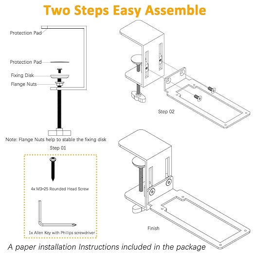 HTLAKIKJ Desk Mount for Flight Sim Joystick-Compatible with Logitech G Extreme 3D PRO Joystick Adjustable Fit Different Thickness Desk Enduring C-Clamp Metal Holder