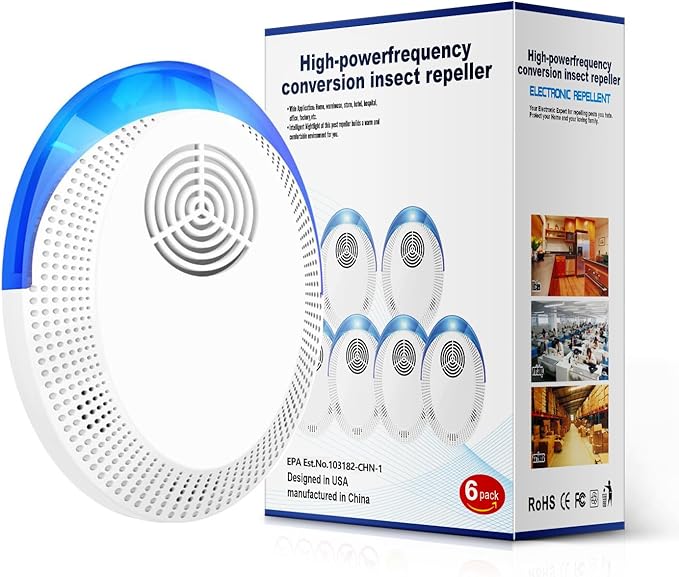 Ultrasonic Pest Repeller Mice Repellent Indoor Pest Repellent Ultrasonic Plug in, Mouse Deterrent, Pest Control for Spiders, Roaches, Insects (6 Pack)