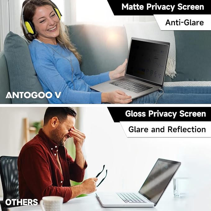 2 Pack Laptop Privacy Screen 15.6 Inch (1920x1080) Display, Anti Blue Light Glare Anti Scratch Computer Privacy Shield for 15.6" Hp Lenovo Dell Acer Asus Samsung Portable Monitor