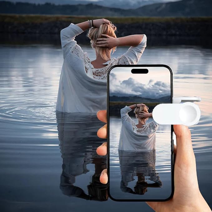 Mirror Effect Lens - Capture Stunning Reflections Instantly, Smartphone Camera Mirror Reflection Clip Kit, Adjustable Angle Mobile Phone Camera Mirror Clip for Outdoor Travel Photography (2Set-Mix)
