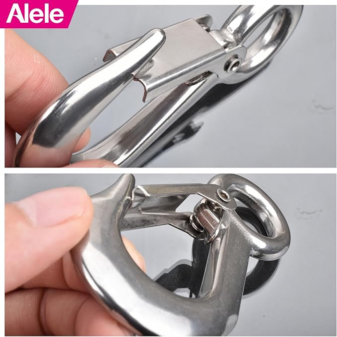 Alele Grab Hooks,Slip Hooks,304 Stainless Steel Lifting Hook Rigging Accessory,440 lbs.Work Load (Grab Hooks 0.2t)