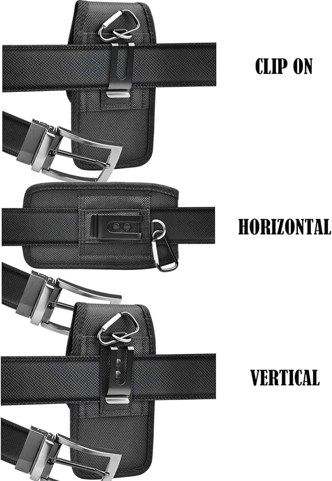Njjex Phone Holster for Motorola Moto G 5G 2025 G Stylus 2023 G Power 5G 2024 G Play G Pure G Fast Edge 2025 Edge 60 50 G86 G84 G54 G72 Z4 Nylon Cell Phone Belt Clip Holster Holder Pouch Carrying Case