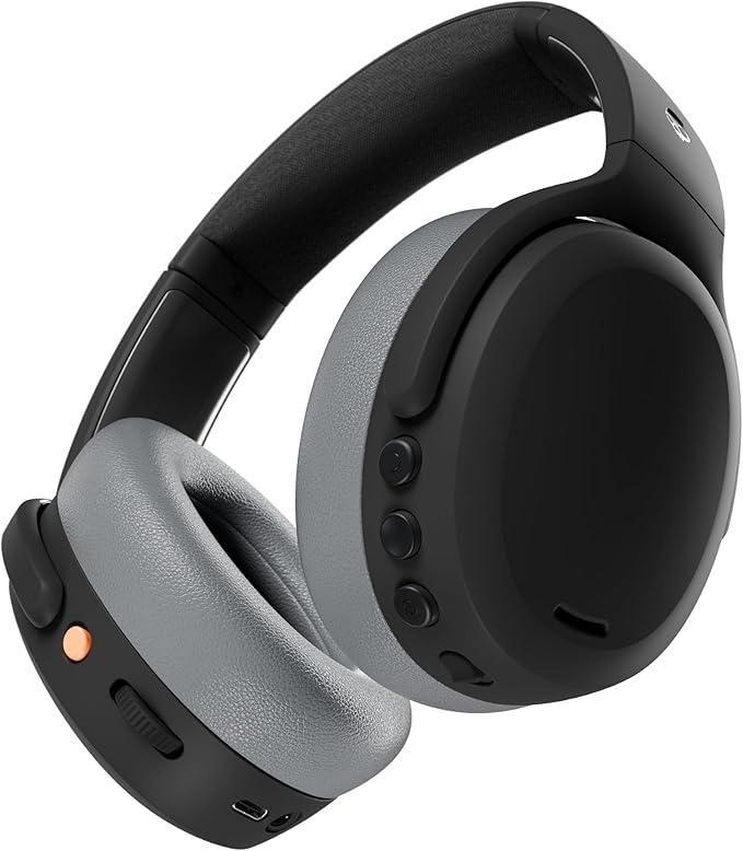 Skullcandy Crusher ANC 2 Over-Ear Active Noise Cancelling Wireless Bluetooth Headphones with Sensory Bass, Alexa Voice Control, 50 Hr Battery, Microphone, 2 Year Warranty – Asphalt