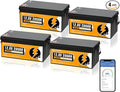 ECO-WORTHY 48V 280Ah (4 Packs) LiFePO4 Lithium Battery with Bluetooth, Low-Temp Protection, 6000+ Deep Cycles, 14.34kWh Energy, for RV, Off-Grid, Solar Power System, Home Backup, Back up Power, Marine