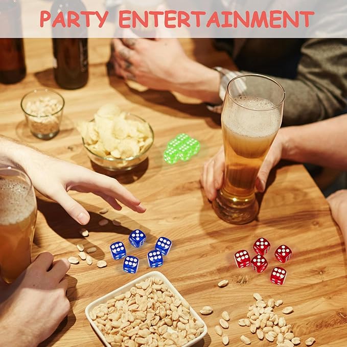 300 Pieces Colored Dice Bulk Set 14 MM 6 Sided Standard Dices for Classroom Teaching Board Game Playing and Rolling, 10 Colors