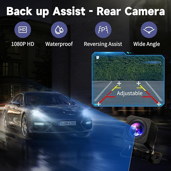 Carplay Screen for Car, 9" Android Auto Screen Compatible with A-pple Carplay, Portable Wireless Car Stereo Audio Receivers with Backup Camera, MirrorLink, Siri, BT, AUX, Navigation for All Vehicles