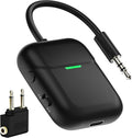 Nulaxy Air in-Flight Bluetooth Wireless Audio Transmitter Receiver for up to 2 AirPods Wireless Headphones, Bluetooth Adapter for All 3.5mm Aux Jacks on Airplanes, Black