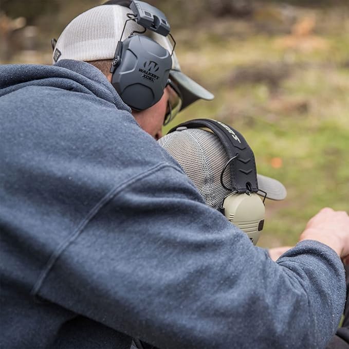 Walker's Digital Electronic Muff-26db Nrr Noise Protection Sound Enhancement Shooting Safety Earmuff, 2 AAA Batteries